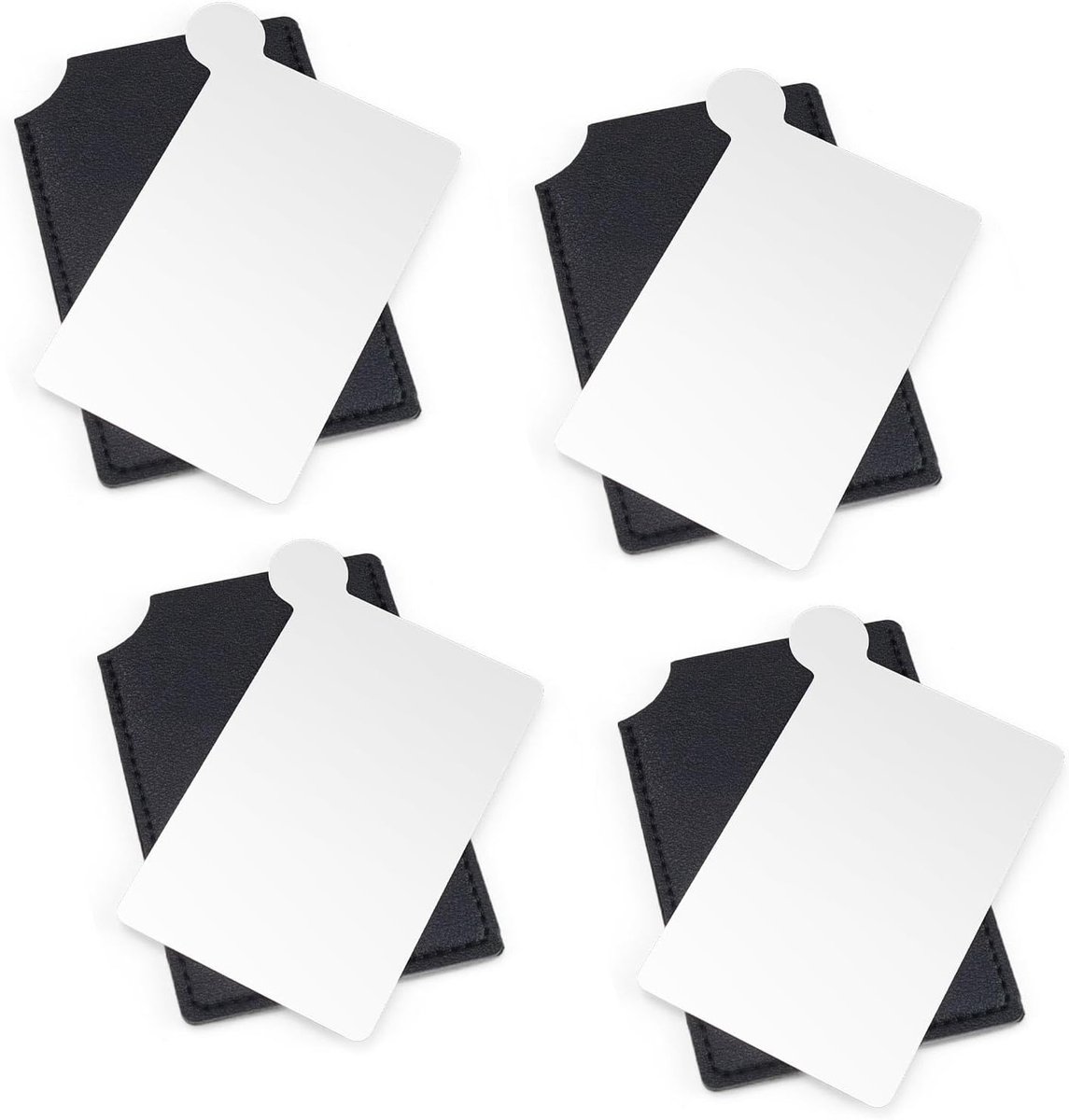 Set van 4 RVS Mini Pocket Spiegels - Compacte en Ultralichte Spiegels voor Thuis en Reizen - Handig en Draagbaar