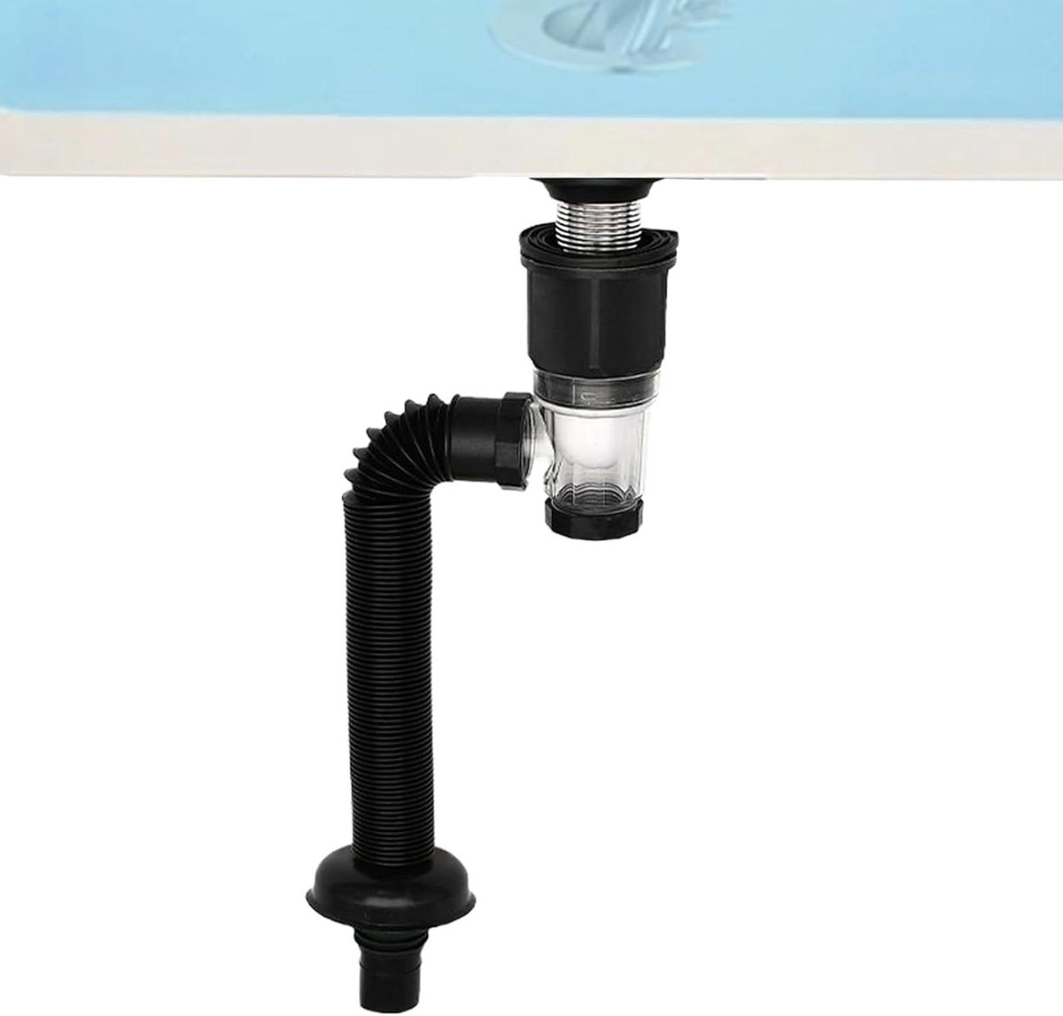 Afvoerslang wastafel - Afvoerset badkamer - Voorkomt geuren - Intelligente ruimteoptimalisatie - Verstelbaar tot 80cm - Zwart