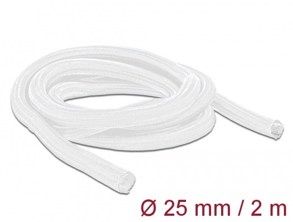 Gevlochten mouw Zelfcloseren 2 m x 25 mm wit