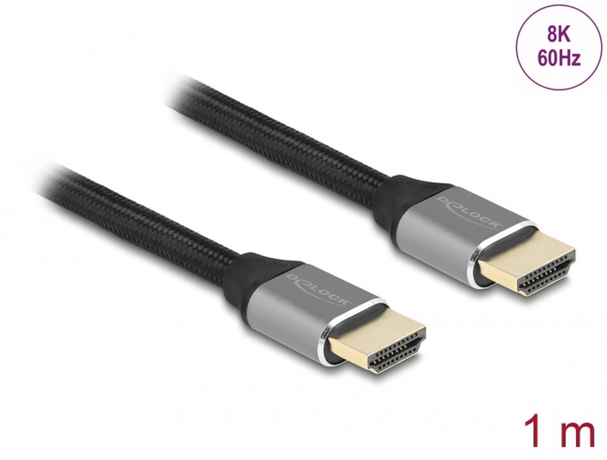 Ultra High Speed HDMI -kabel 48 Gbps 8k 60 Hz Gray 1 M gecertificeerd