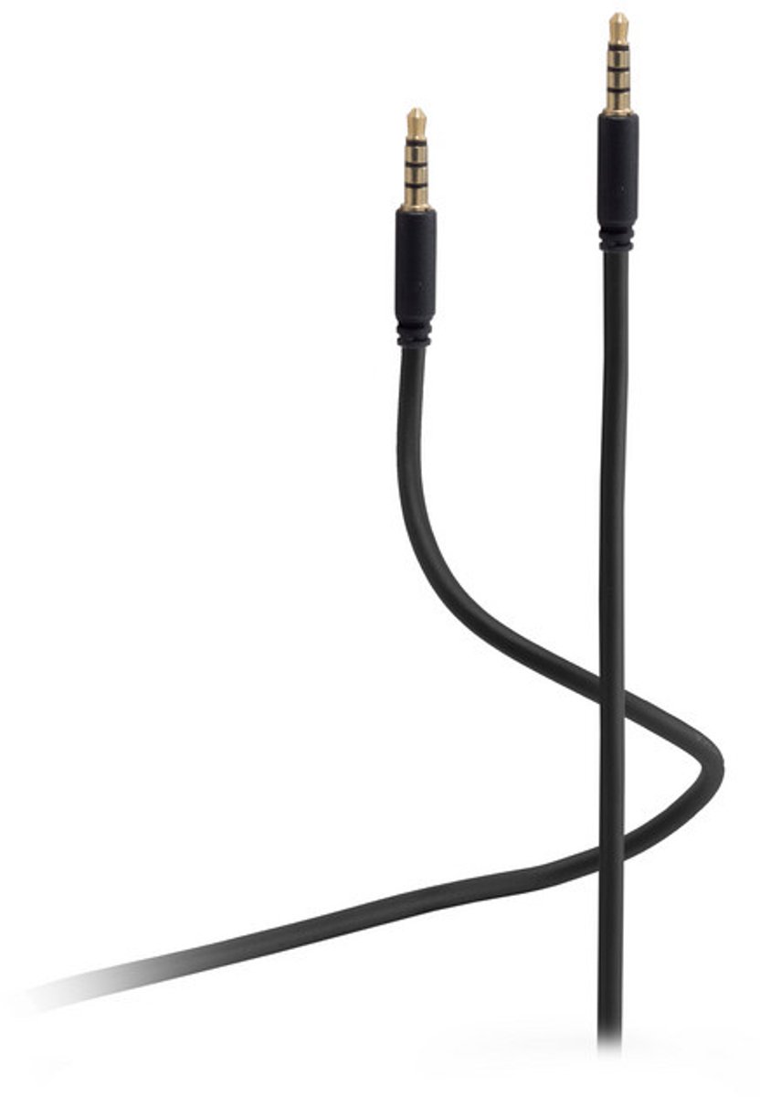 Flexline®-mini 3,5mm Klinke AUX Kabel, 4-polig, schwarz 1,5m
