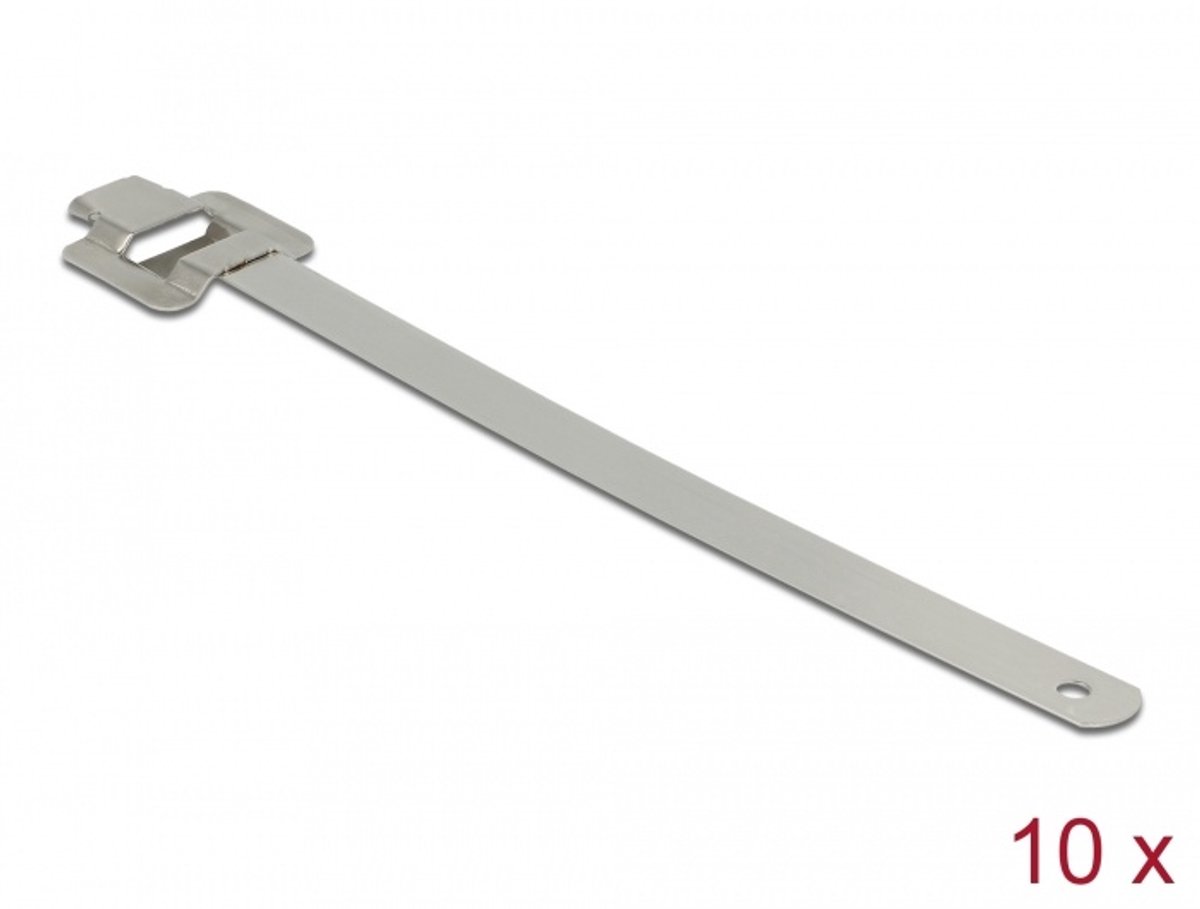 Kabelbind roestvrij staal herbruikbaar met vouwsluiting l 400 x w 10 mm 10 stuks