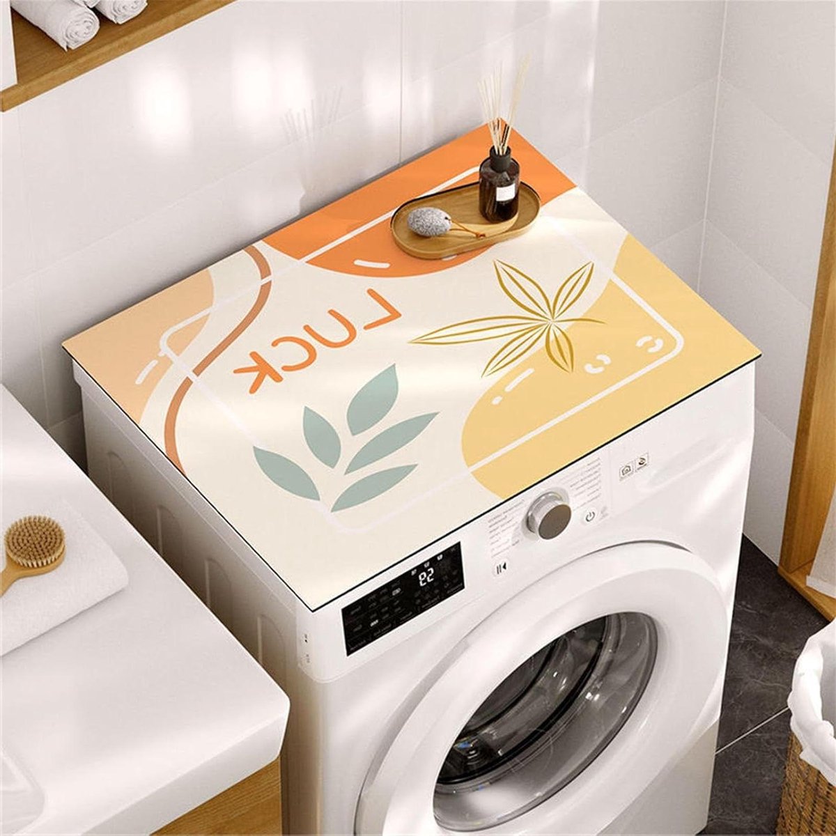 Wasmachine Droger Hoes - Apparaat Beschermer - Apparaten Beschermen - Antislip Rubberen Basis - 60x60cm - Print