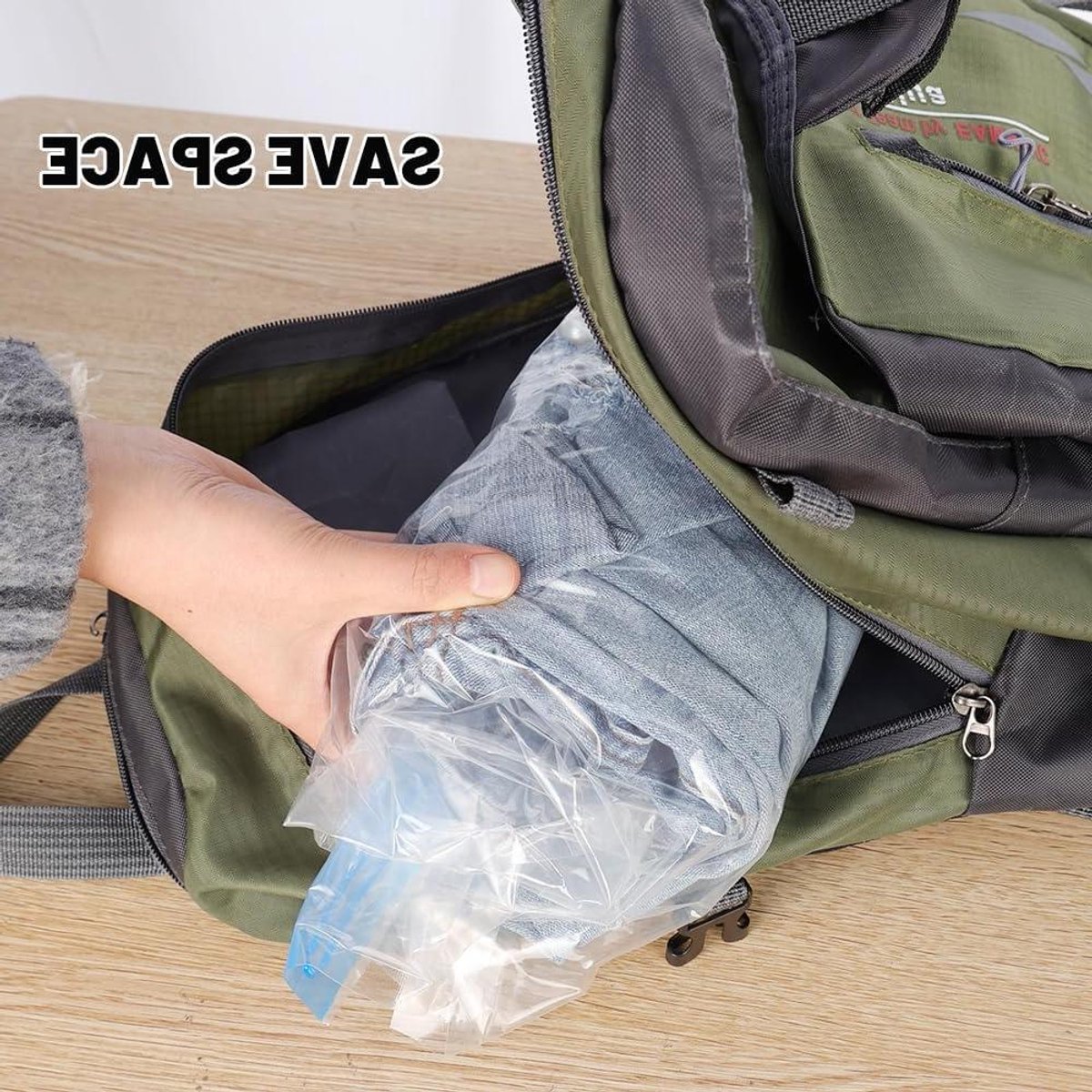 Vacuüm Opbergzakken - Kleding Compressie - Ruimte Besparen - Handige Handpomp - 50 x 70 cm - Transparant