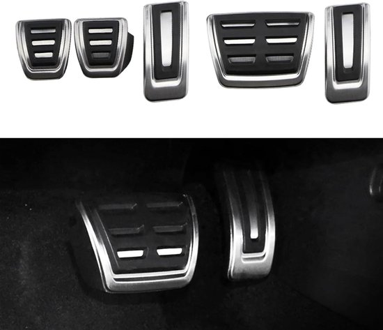 Pedaalhoezen Set - Auto Styling - Verbeter Rijervaring - Antislip Ontwerp - Roestvrij Staal - Zwart Zilver — afbeelding 2