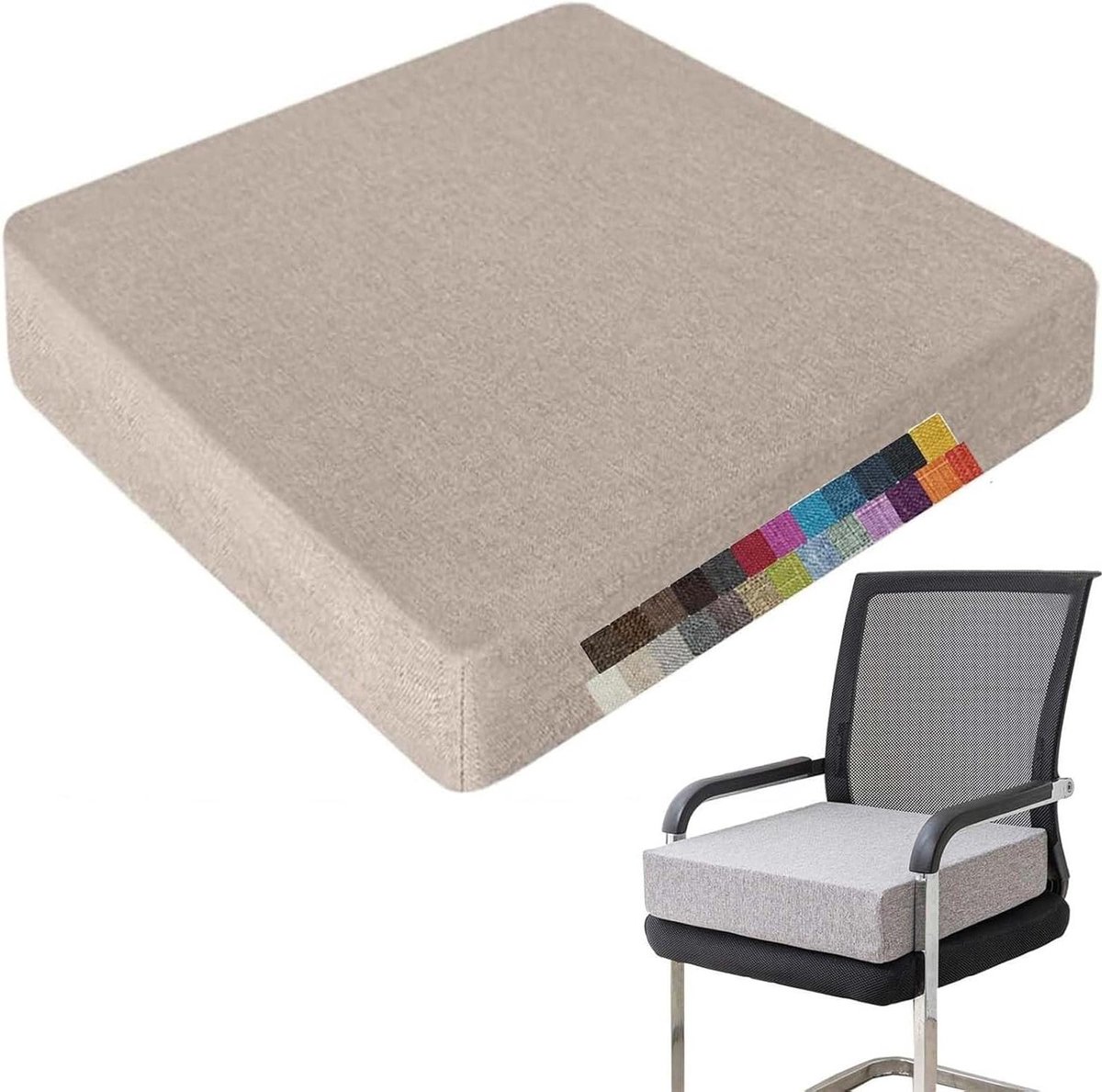 Buiten Zitkussen - Tuinstoel Kussen - Comfortabel Zitten - Wasbaar Met Rits - 55x55x8 cm - A13