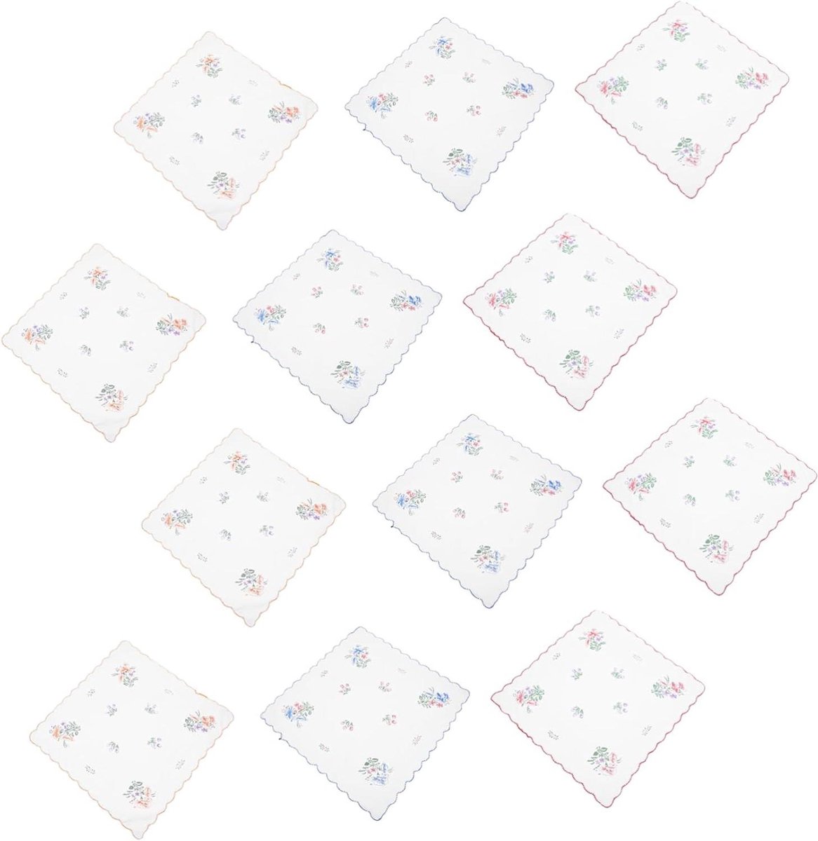 Zakdoeken Set - Dames Pochet - Accessoire Verfraaien - Zachte Katoen Kwaliteit - 12 Stuks - Zoals Getoond
