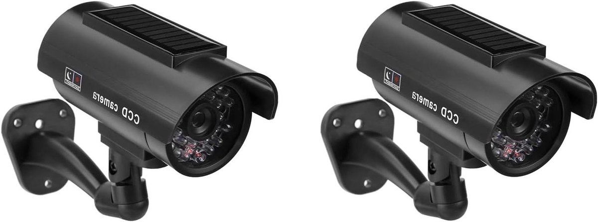 Nep Camera - Beveiligingscamera - Woning Beveiligen - Knipperend LED - 2 Stuks - Zwart