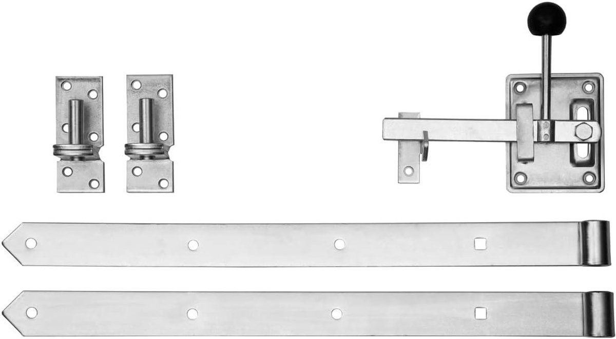 Hekset Tuinpoort - Houten Omheining Set - Poorten Monteren - Verzinkt Staal - 5 Delig - Zi