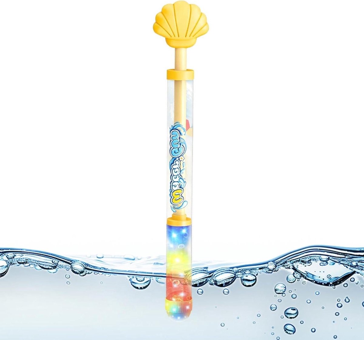 Elektrische waterspuit - Waterpistool - Buiten spelen - Met LED-licht - 36 cm - Geel