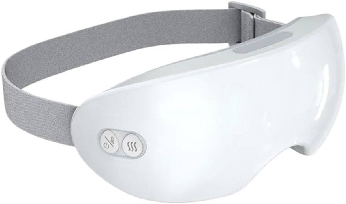 Intelligente verwarmde oogmassager, geeft warmte af om droge ogen te verlichten en de slaap te verbeteren (zuiver wit).