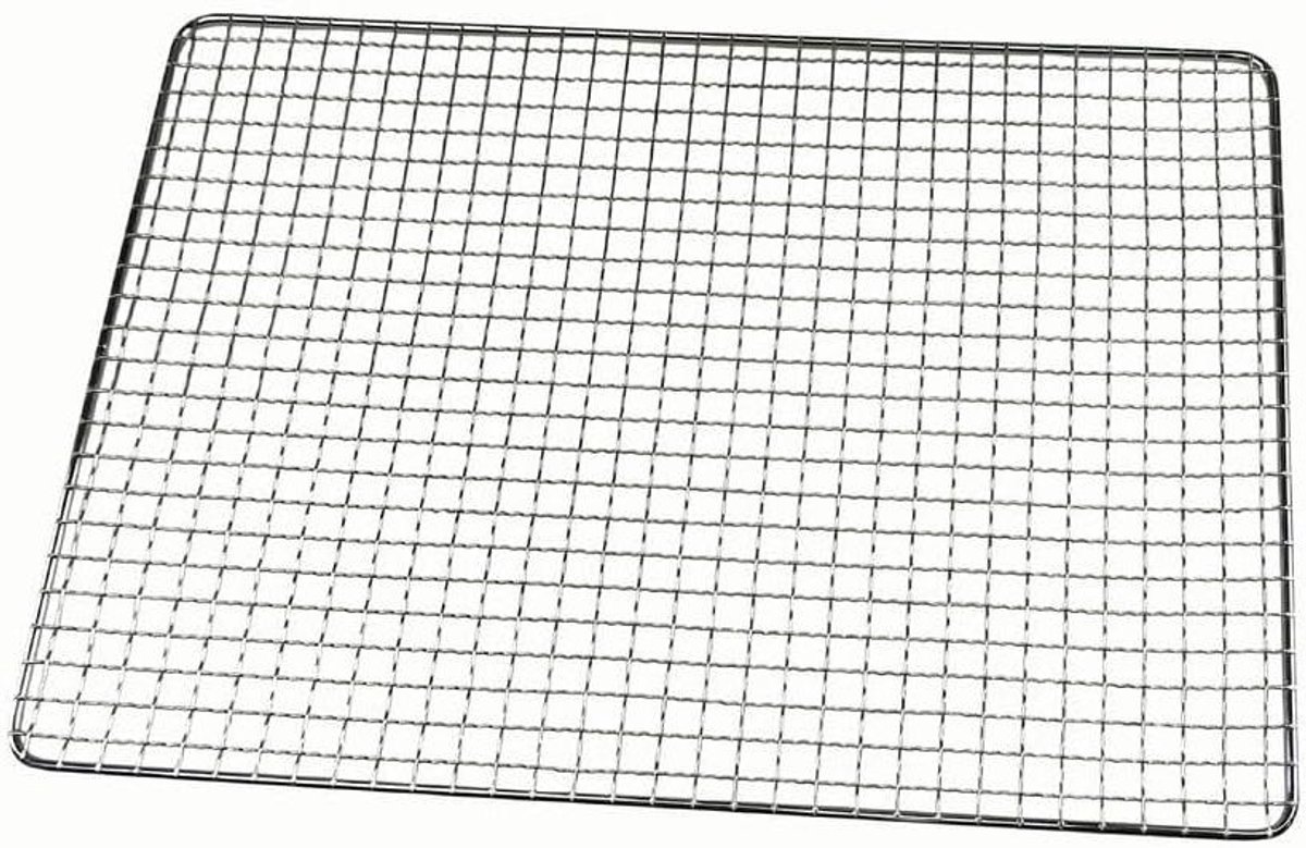 Rechthoekig Grill Net - Barbecue Rack - Buiten Koken - Roestbestendig Gegalvaniseerd - 50 x 30 CM - Zilverkleurig