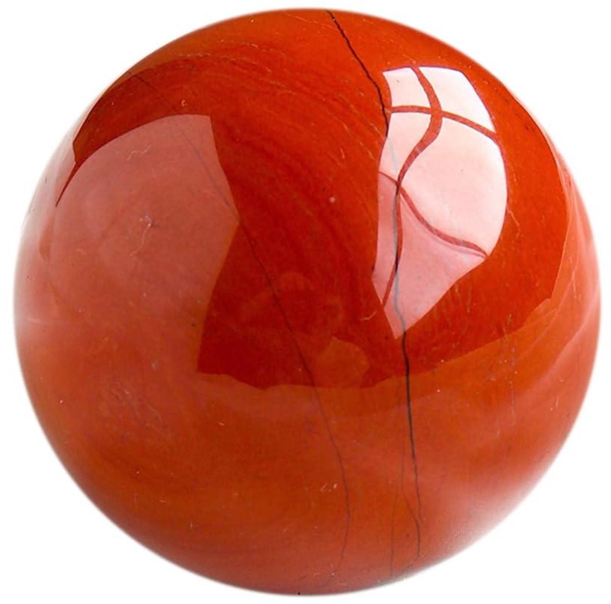 Massagebal Steen - Decoratieve Bol - Ontspanning en Decoratie - Natuurlijke Rode Jaspis - 4-5 cm - Rood