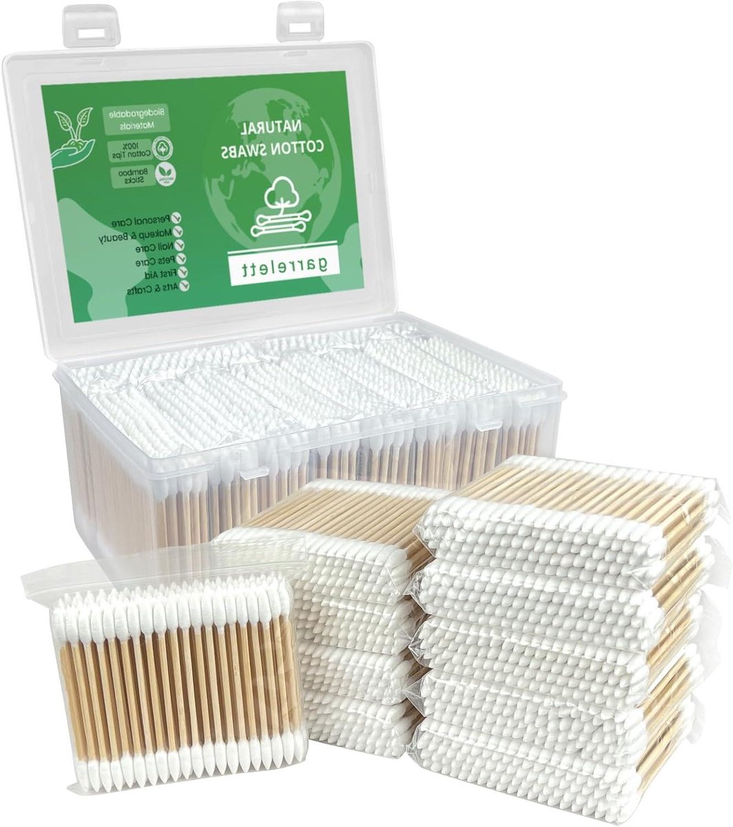 Wattenstaafjes - Dubbele Punt - Make-up Aanbrengen - Biologisch Bamboe - 1000 Stuks - Natuurlijk