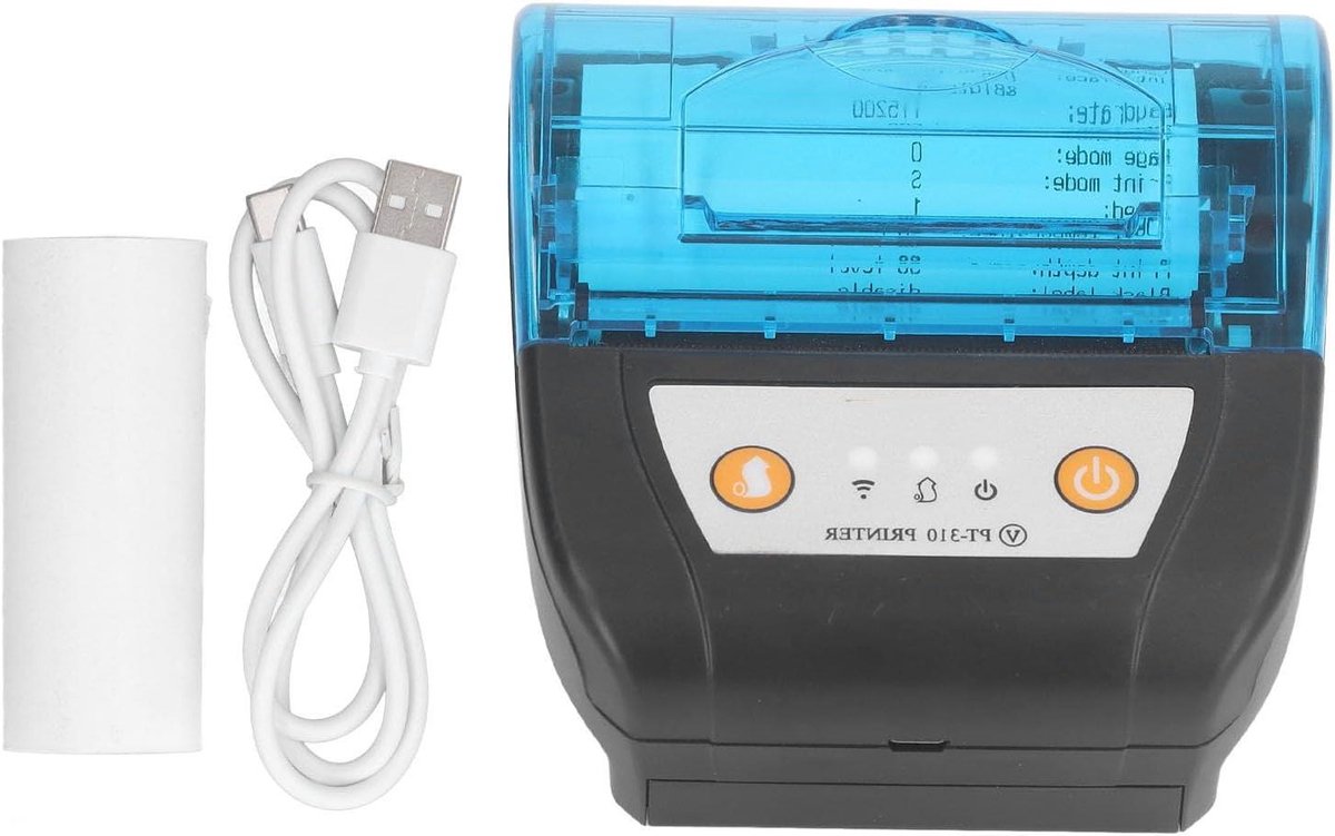 Draagbare Label Printer - Bon Printer - Mobiel Printen - Bluetooth Connectie - 80 Mm - Zwart