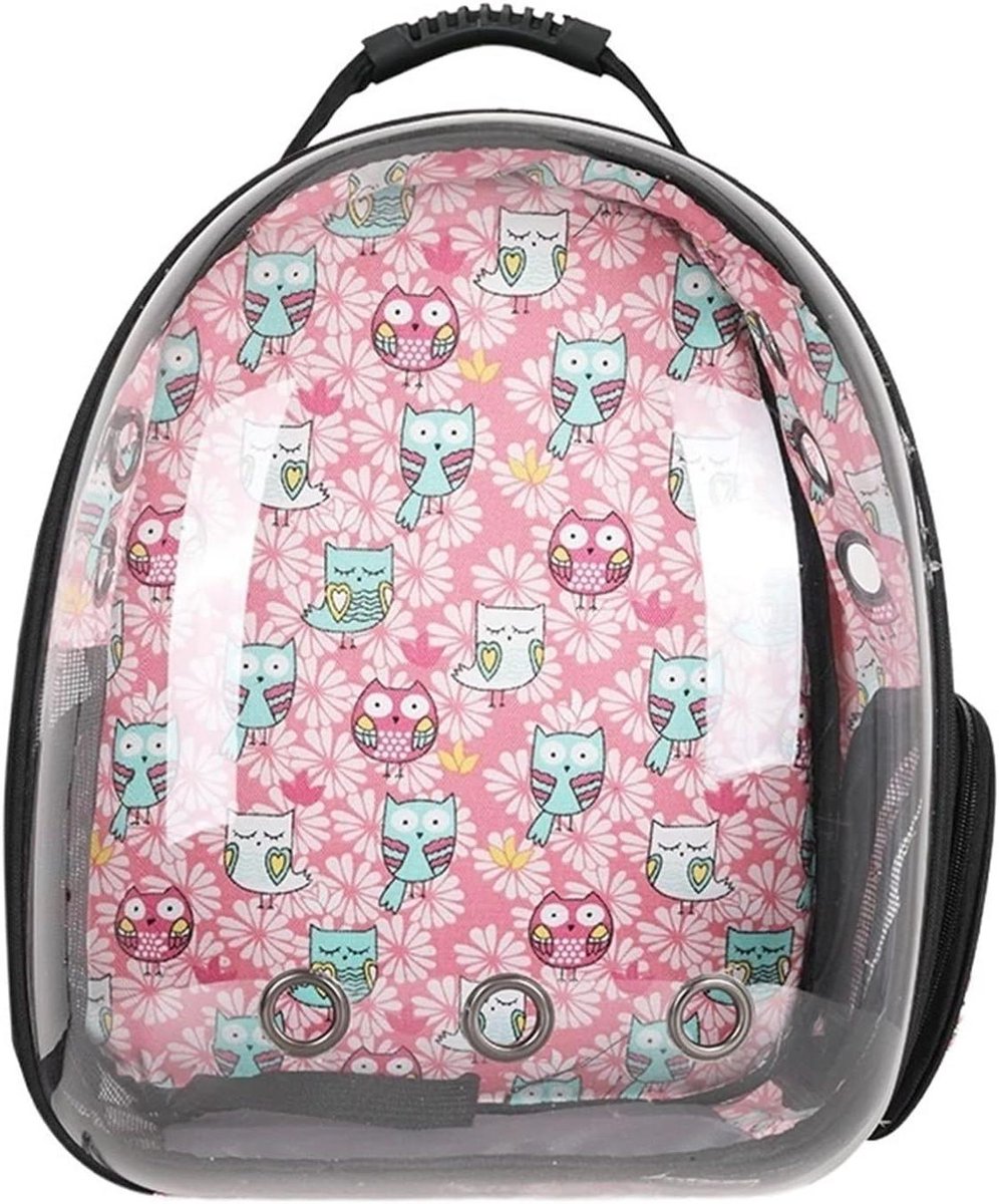 Huisdier Schoudertas - Katten Rugzak - Veilig Reizen - Ademend Transparant - 33x25x42 cm - Roze Uil