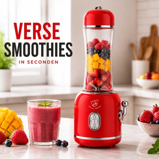 Royal Swiss® Smoothie Blender 300W - 600ml Drinkfles To-Go - Krachtige Mini Blender - RVS Messen - Compact & Ideaal voor Smoothies, Shakes en Sport van Merkloos — afbeelding 2