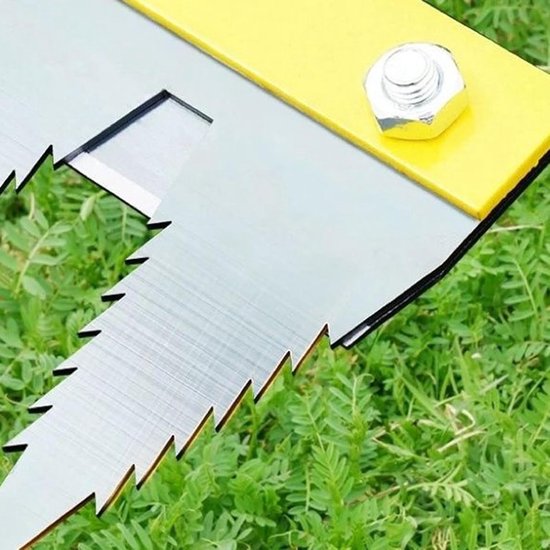 Onkruidverwijderaar Tuin - Wiedeg Gereedschap - Grond Losmaken - Verstevigd Metaal - 4 Tanden - Geel Zilver — afbeelding 3