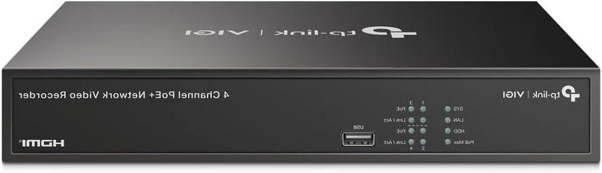 Bewakingsrecorder - NVR recorder - Veiligheid thuis - 4 kanaals - 1 Kilogram - Zwart