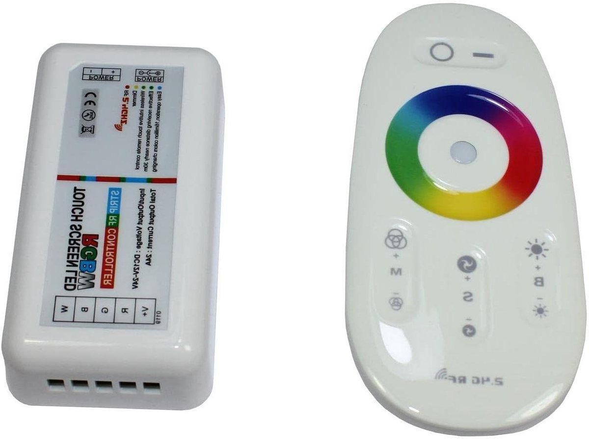 LED Controller - RGBW Afstandsbediening - Sfeerverlichting Instellen - RF Touch Bediening - 240W Vermogen - Wit