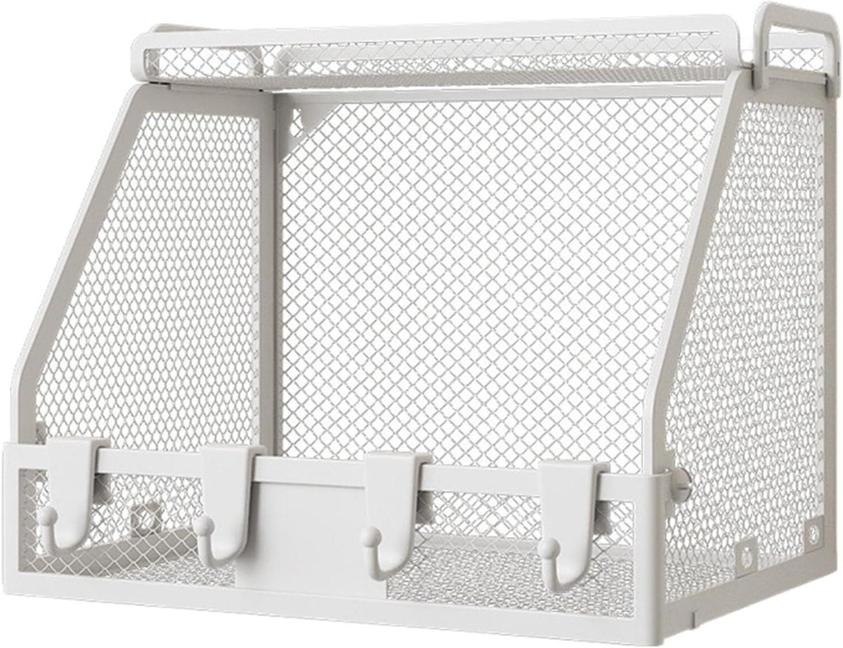 Opvouwbare mand - Wand organizer - Keuken opbergen - Ruimtebesparend ontwerp - 363 cm - Wit