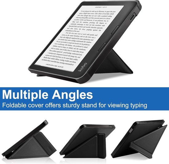E-reader Hoes - Beschermhoes Tablet - E-boeken Lezen - Opvouwbare Standaard - Niet gespecificeerd - Zwart — afbeelding 4
