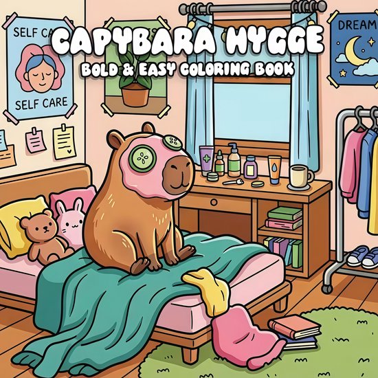 Capybara Cozy Kleurboek – Capibara Scandinavische Stijl Anti-Stress Kleurboek voor Volwassenen & Tieners – Schattige Cozy Scènes