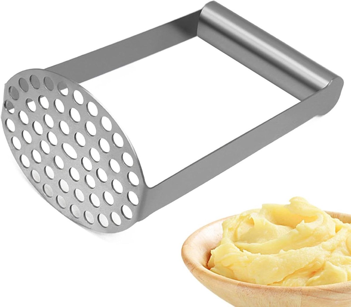 Aardappelstamper - Keukenstamper - Puree Maken - Roestvrij Staal - 11 x 8.6 x 18cm - Veelkleurig