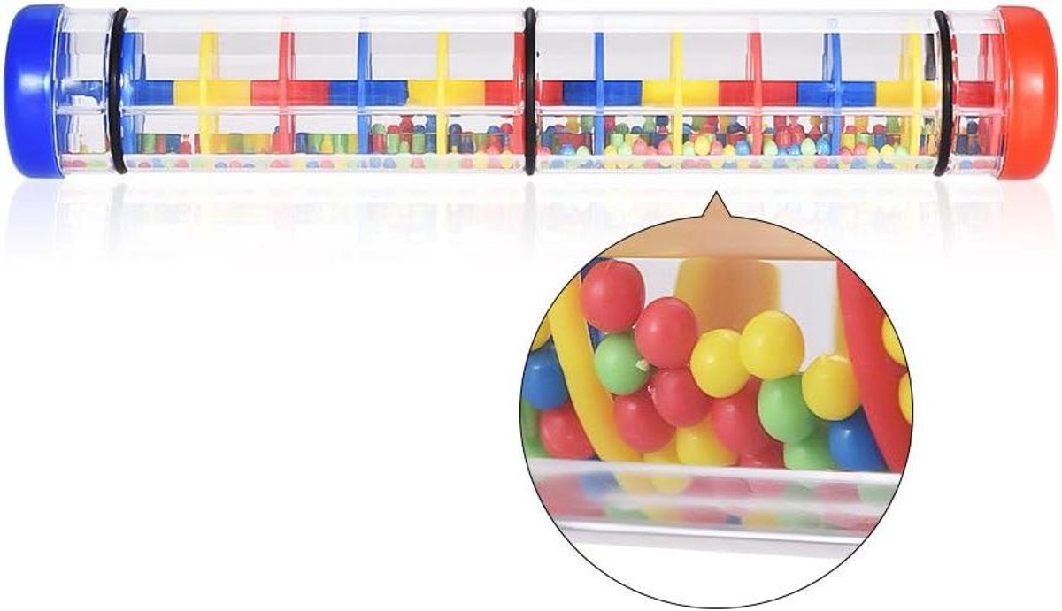 Regenmaker Muziekinstrument - Geluid Stok - Kinderen Kalmeren - Rijke Geluidservaring - 32 cm - Kleurrijk