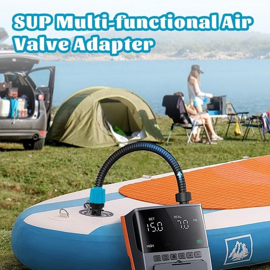 Adapter voor Compressor - Luchtpomp Adapter - Water Sporten - 6-in-1 Ontwerp - 15 x 10 x 4 cm — afbeelding 3