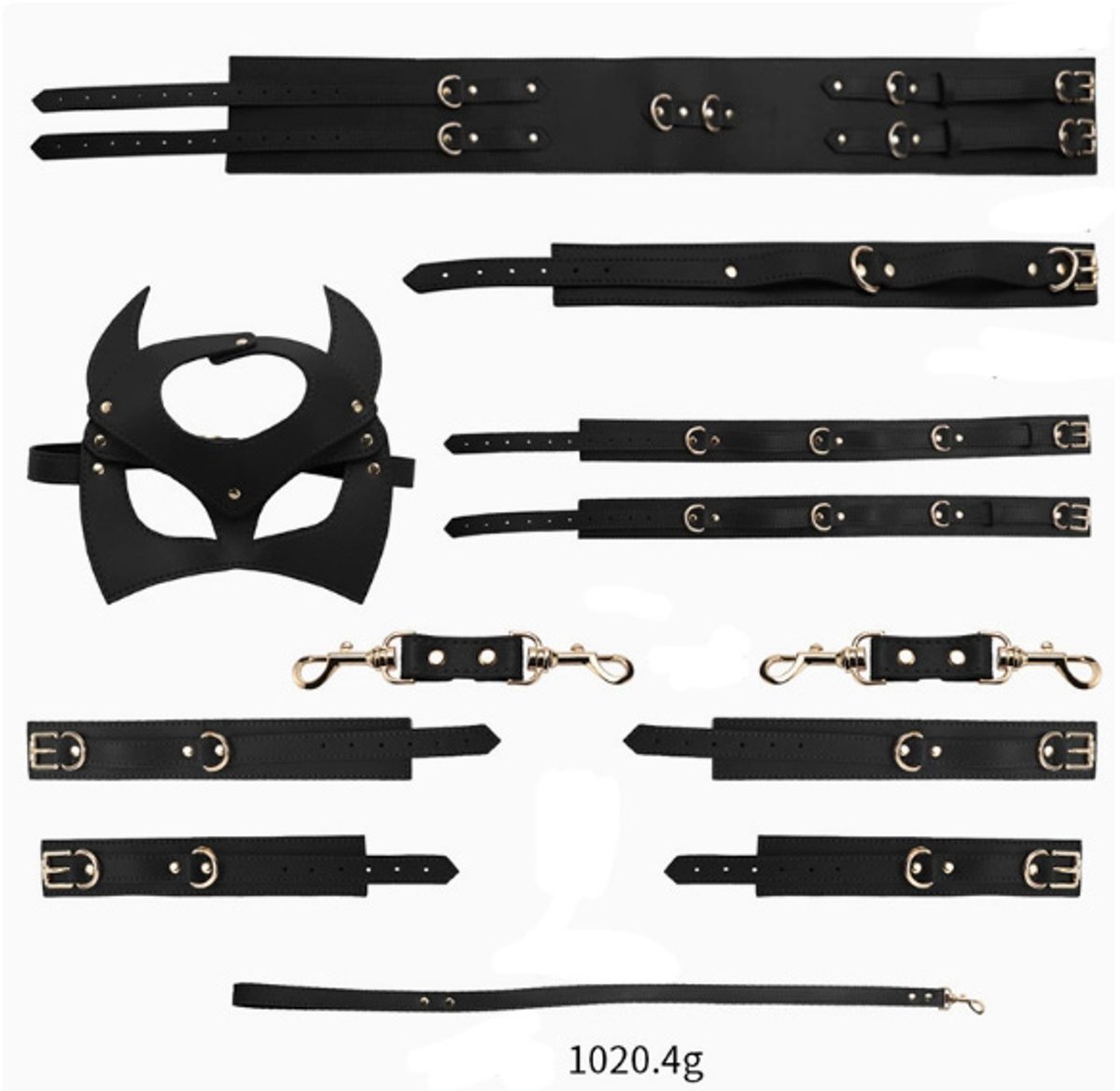 BDSM luxeset, sex toys, handboeien, seks, seksspeeltje, vastbinden, masker, zwart, Toys4Enjoy