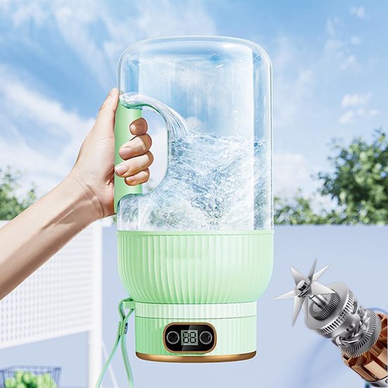 Draagbare sapcentrifuge met digitaal display, USB-oplaadbare blender voor smoothies en milkshakes, mini-mixer voor op reis van Merkloos — afbeelding 3