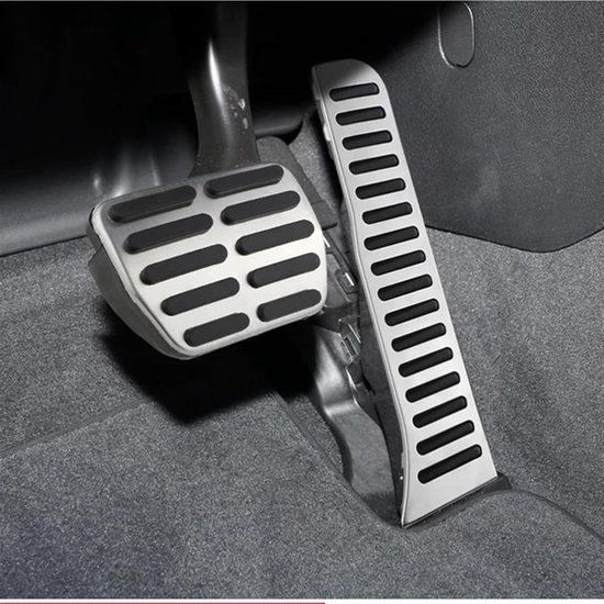 Pedaalhoezen Set - Auto Pedaal Covers - Verbeter Rijervaring - Antislip Ontwerp - Voor Q3 2013-2018 - Zilver Zwart — afbeelding 2