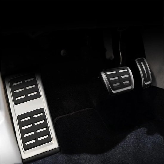 Pedaalhoezen Set - Auto Pedaal - Verbeter Rijervaring - Antislip Rubber - Roestvrij Staal - Zilver — afbeelding 2