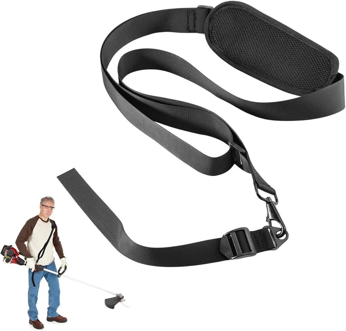 Verstelbare Schouderband voor Grastrimmer - Universele Draagriem voor Borstelmaaiers, Tuinaccessoires en Trimmeraccessoires, Comfortabele en Duurzame Schouderriem
