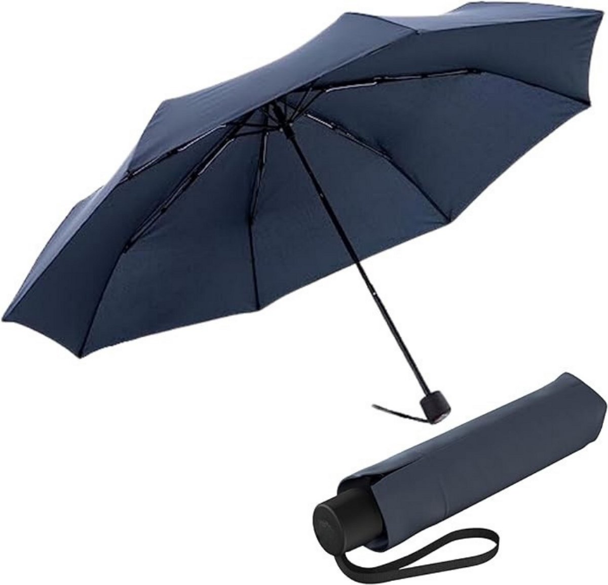 Zakparaplu - 99 cm - 8 Ribs - Mini Paraplu - Reisparaplu Klein - Compacte Paraplu - Opvouwbaar - Windbestendig - Lichtgewicht - UV-Bescherming - Marine - van Imperatoris