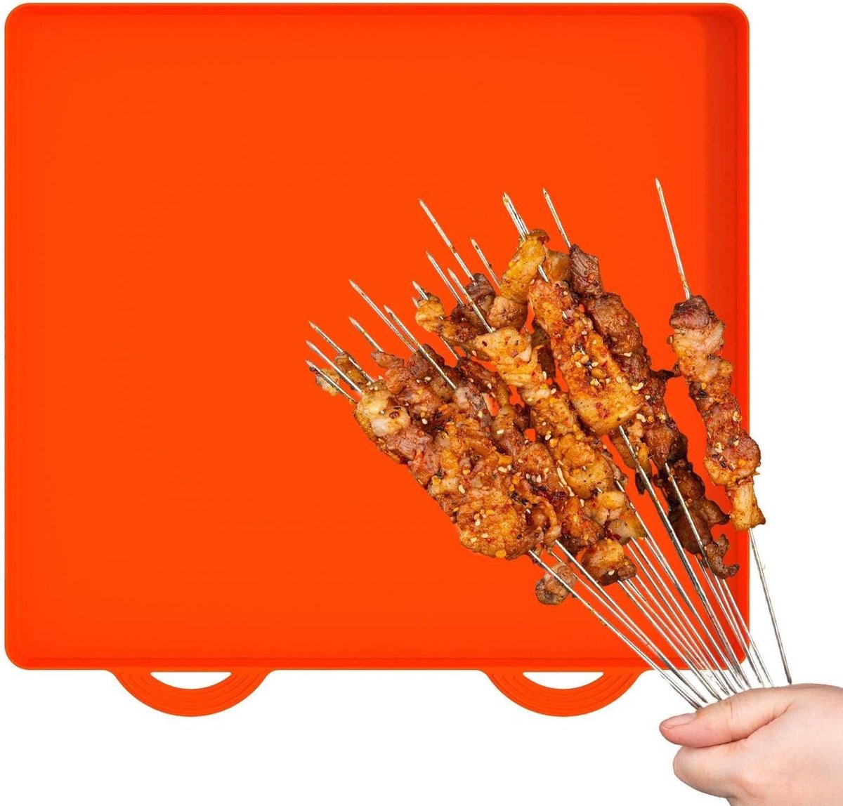 Grillmat Herbruikbaar - BBQ Mat - Buiten Koken - Vaatwasserbestendig - 43 cm - Oranje