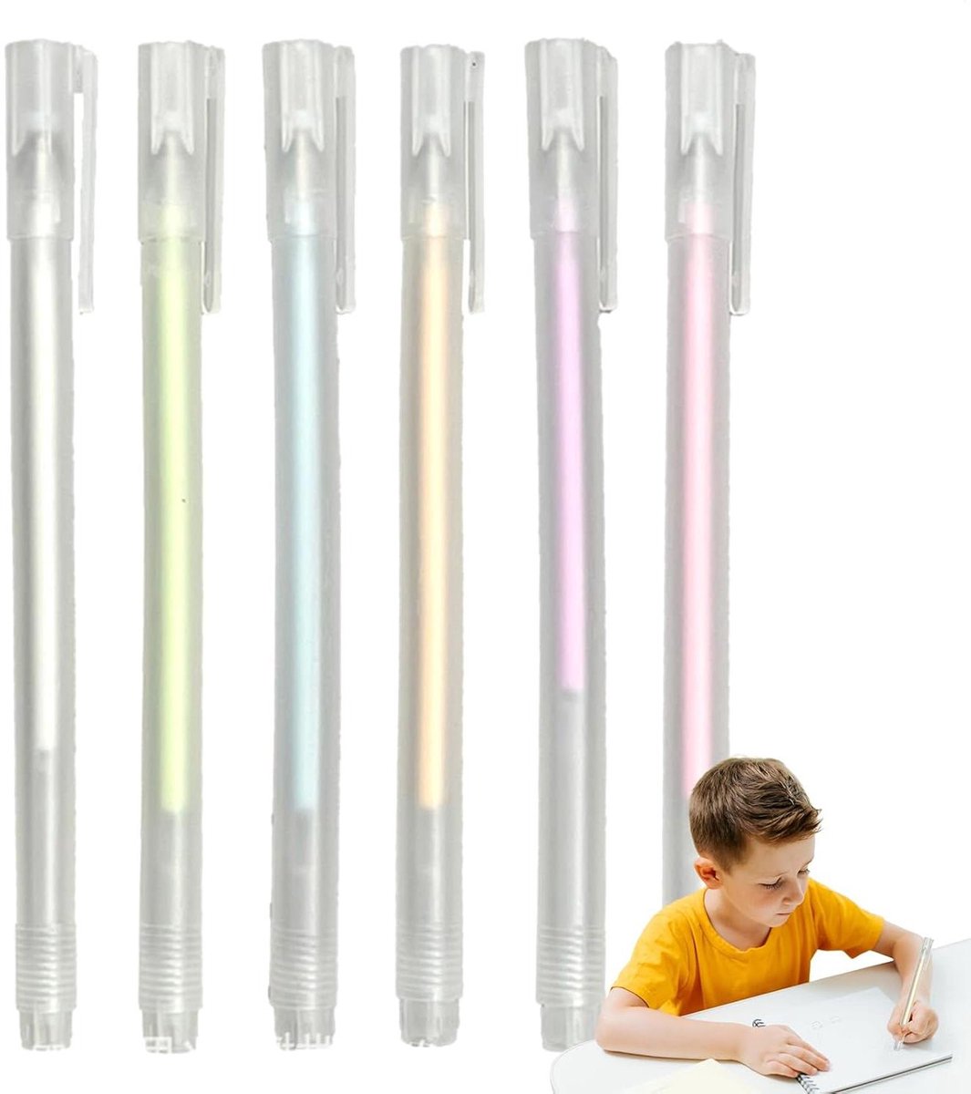 Sneldrogende Lijmstift - Rollijm Pen - Knutselen en Hobby - Fijne Punt Applicator - 6 stuks - Multicolor