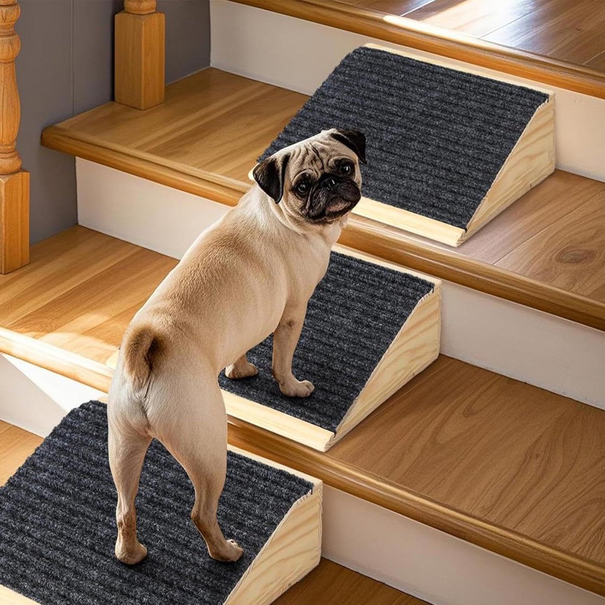 Hondentrappen - Huisdiertreden - Ondersteuning Huisdieren - Antislip Treden - 4 stuks - Houtkleur