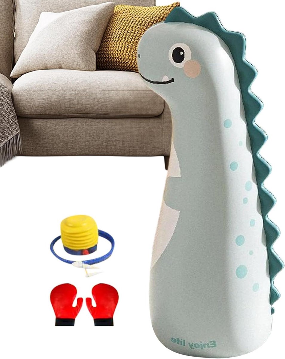 Opblaasbare Bokszak - Zandzak Kinderen - Actief Spelen - Zacht PVC Materiaal - 120 cm Hoog - Dinosaurus