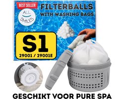 S1 Bubbelbad Spa Filter Geschikt voor INTEX S1 | Filterbollen Bubbelbad Filter 29001 | PureSpa Cartridge Greywood Sahara Bubble Massage | All Smiles Whirlpool Filter