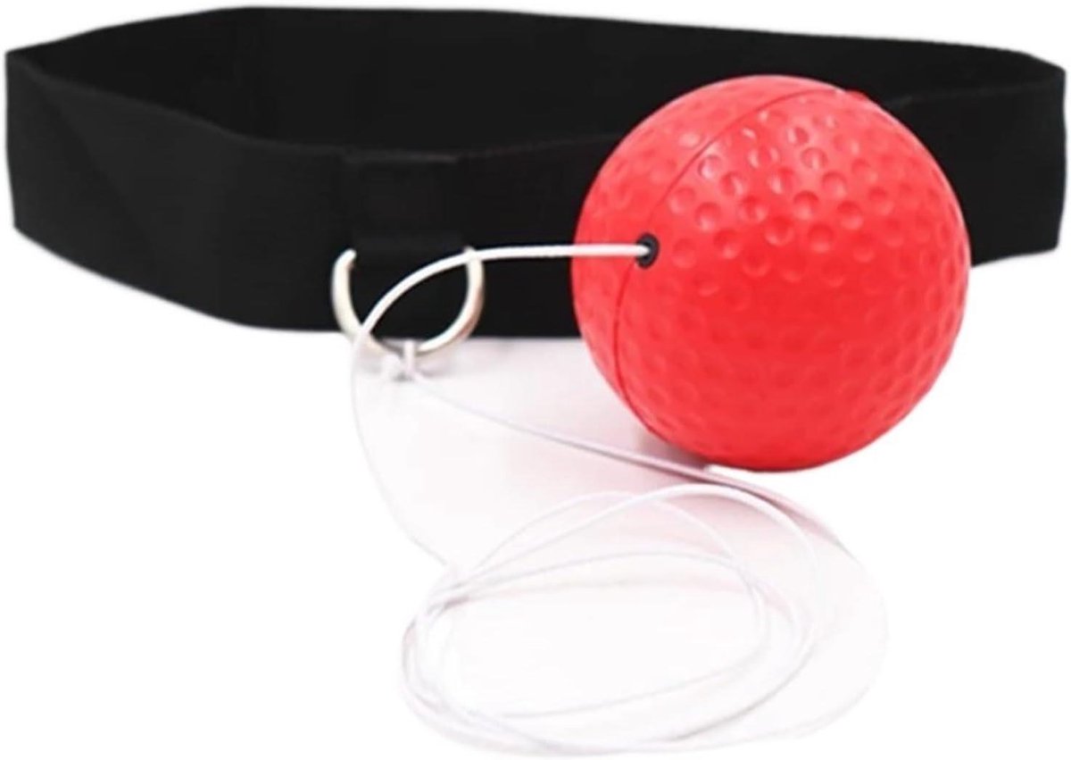 Boks Snelheidsbal - Reflex Bal Trainingsbal - Reflexen Trainen - Op Hoofd Gemonteerd - 500 Gram - Rood