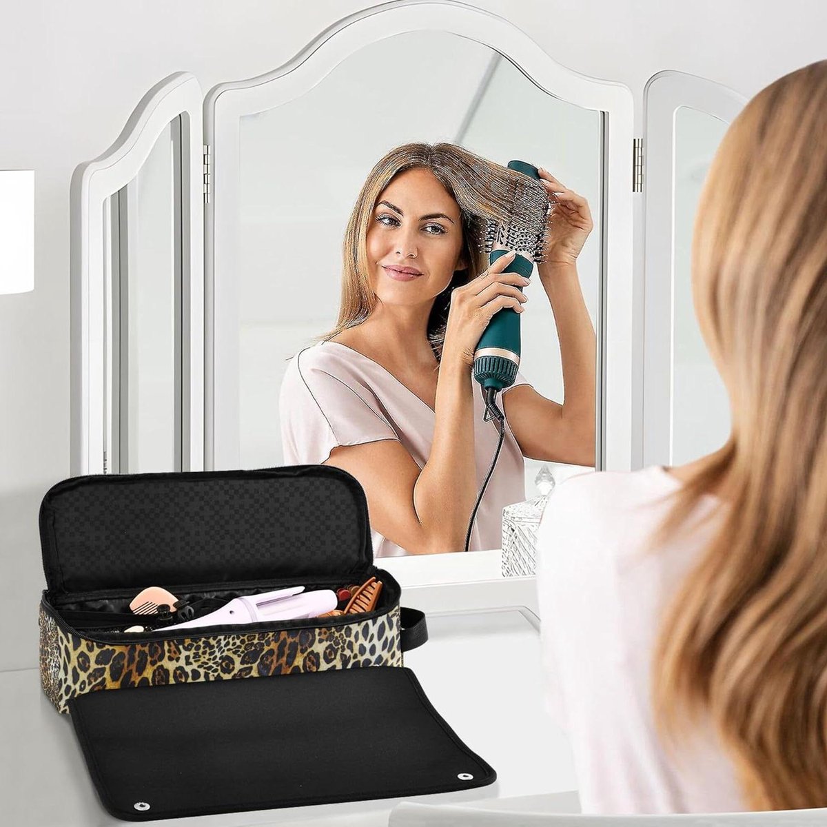Haarstyling Tas - Reis Organizer - Styling Tools - Hittebestendige Mat - 37 x 10 x 10 cm - Zwart