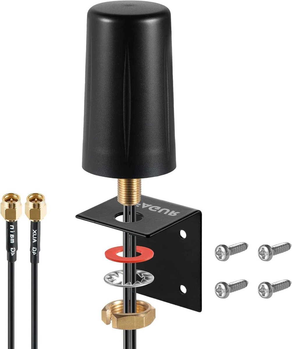 4G LTE Antenne - MIMO Antenne - Signaal Versterken - Waterproof Omni-directional - 2x 10ft Kabel - Zwart