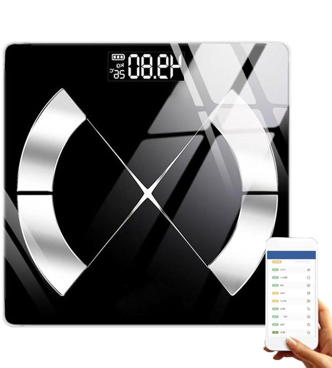 Lichaamsvetweegschaal - Digitale weegschaal - Gezondheid monitoren - USB oplaadbaar - Max 180 kg - Wit