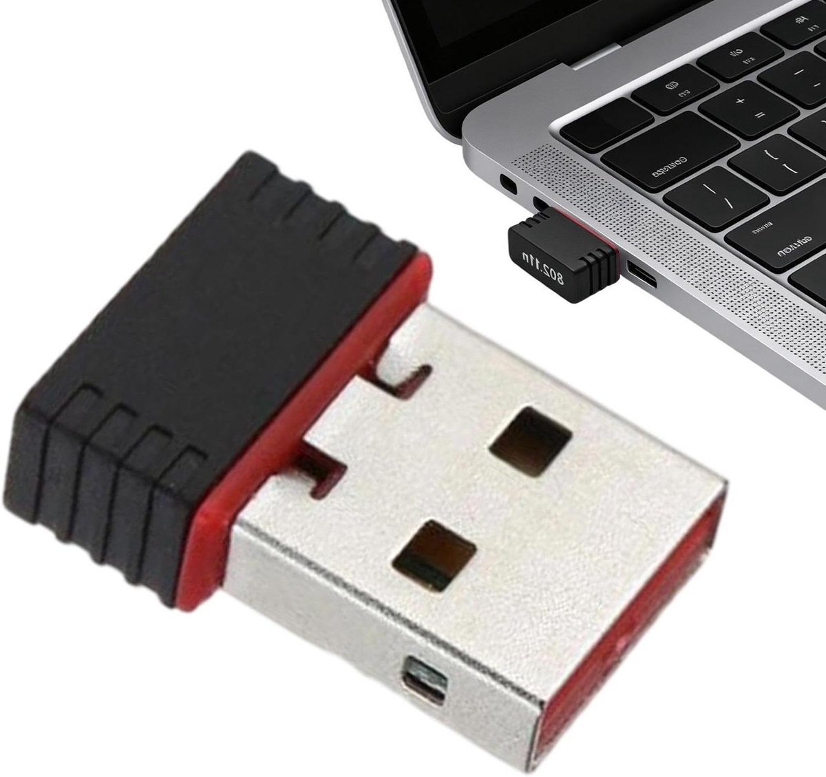 Draadloze Netwerkadapter - WiFi Dongle - Internet Verbinding - Hoge Antenne - 150 Mbps - Zwart