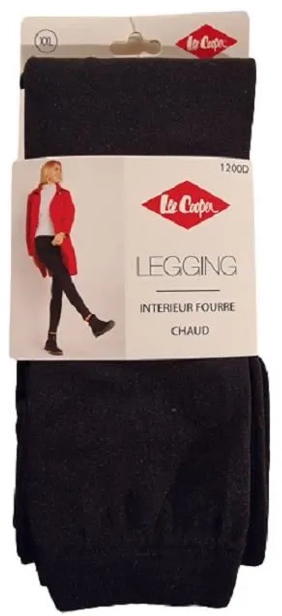 Lee Cooper Legging 1200 denier ondoorzichtige panty met warme, gevoerde binnenkant Zwart Maat S