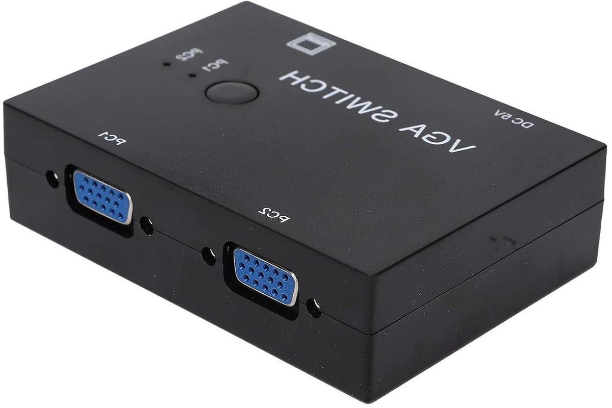 VGA Switcher - Computer Schakelaar - Meerdere Computers - Plug en Play - 2-in-1 - Zwart