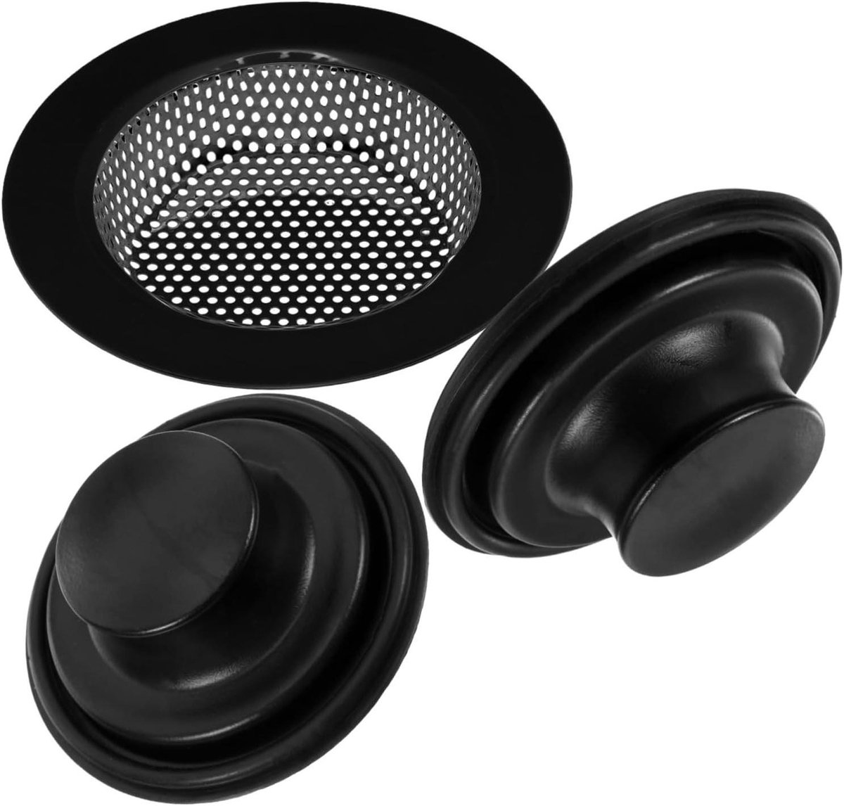Gootsteenzeef - Afvoerzeef Mand - Keuken Afvoer - Universele Pasvorm - 11 cm Diameter - Zwart