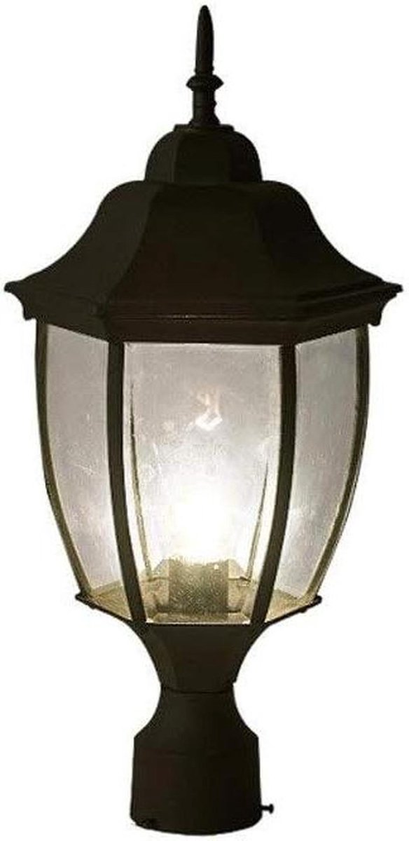Klassieke Buitenlamp - Zuillamp Tuin - Pad Verlichting - Corrosiebestendig Aluminium - 17x40 cm - Zwart